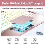 BABG TouchPad Keyboard Case for iPad 10th Generation&iPad 11th(A16,2025),iPad Air 11（M3,M2/iPad Pro 11 inch Keyboard&iPad Air 5th/Air 4th Keyboard, 360°Swivel,7 Use Modes,Rainbow Backlight- Rose Gold - Image 5