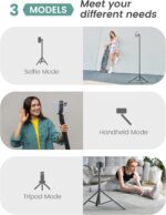 71''/180cm Phone Tripod & Selfie Stick, Portable Travel Stand for Video Recording, Travel Tripod for iPhone/Cell Phone with Detachable Remote, Compatible with Smartphones, DSLR - Image 6