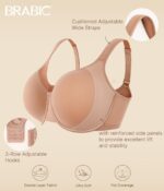 BRABIC Minimizer Bras for Women Full Coverage with Supportive Underwire Unlined Plus Size Seamless Bra for Heavy Breast - Image 6