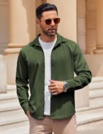 COOFANDY Mens Long Sleeve Button Down Shirts Casual Untucked Shirts Stretch Shirts - Image 4