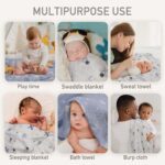 GLLQUEN BABY Receiving Blanket Boy Cotton Muslin Swaddle Blankets Girl Newborn Squares Breathable & Soft Thin Baby Blankets Cloths Double Absorbent Infant Swaddling Wrap - 6 Pack (Blue Astronaut) - Image 6