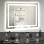 40X30 LED Bathroom Mirror with Lights, Anti-Fog, Dimmable, Backlit + Front Lit, Smart Bathroom Vanity Mirror, Memory Function, Shatterproof, Tempered Glass (Horizontal/Vertical) - Image 4