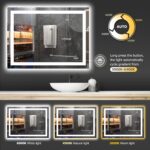 40X30 LED Bathroom Mirror with Lights, Anti-Fog, Dimmable, Backlit + Front Lit, Smart Bathroom Vanity Mirror, Memory Function, Shatterproof, Tempered Glass (Horizontal/Vertical) - Image 6