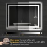 40X30 LED Bathroom Mirror with Lights, Anti-Fog, Dimmable, Backlit + Front Lit, Smart Bathroom Vanity Mirror, Memory Function, Shatterproof, Tempered Glass (Horizontal/Vertical) - Image 8