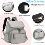 Large Capacity Diaper Bag with Stroller Buckle, Water-Resistant Travel Backpack with Insulated Pockets (Classic, Grey) - Image 5