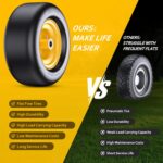 2025 Newly Upgraded Lawn Mower Tires 13x6.50-6 (2-Pack) - Flat Free Solid Smooth Tread, Zero Turn Front Wheel Replacement, Universal Fit for Commercial/Residential Mowers with Adapter Kit - Image 4