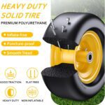 2025 Newly Upgraded Lawn Mower Tires 13x6.50-6 (2-Pack) - Flat Free Solid Smooth Tread, Zero Turn Front Wheel Replacement, Universal Fit for Commercial/Residential Mowers with Adapter Kit - Image 6