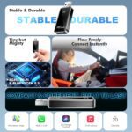 Wireless CarPlay Adapter for Apple iPhone - Converts Factory Wired CarPlay to Wireless, Quick Setup & Auto-Connect Every Drive, CarPlay Dongle for Cars from 2015+ & iOS10+ (Metallic Brushed Blue) - Image 4