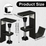 Headphone Stand Hanger Holder, Under Desk Aluminum Alloy Headset Stand with Fit for Gaming PC Accessories,Under Desk Clamp Hook Mount Suitable for Xbox/PS4 Controller, Office, Computer Desk (Black) - Image 3