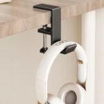Headphone Stand Hanger Holder, Under Desk Aluminum Alloy Headset Stand with Fit for Gaming PC Accessories,Under Desk Clamp Hook Mount Suitable for Xbox/PS4 Controller, Office, Computer Desk (Black) - Image 4