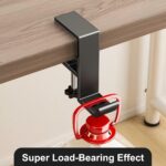 Headphone Stand Hanger Holder, Under Desk Aluminum Alloy Headset Stand with Fit for Gaming PC Accessories,Under Desk Clamp Hook Mount Suitable for Xbox/PS4 Controller, Office, Computer Desk (Black) - Image 8