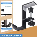 Headphone Stand Hanger Holder, Under Desk Aluminum Alloy Headset Stand with Fit for Gaming PC Accessories,Under Desk Clamp Hook Mount Suitable for Xbox/PS4 Controller, Office, Computer Desk (Black) - Image 9
