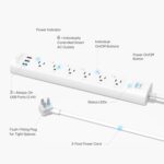 Tapo Smart Wi-Fi Power Strip- 6 Individually Controlled Smart Outlets and 3 USB Ports with Surge Protection, Matter, Works w/Alexa, Google Home, Siri, & Bixby, No Hub Needed, Tapo P316M - Image 3