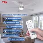 TCL 52" Ceiling Fan with Lights, Silver Flush Mount, 5 Blade Low Profile, 6 Speeds DC Reversible, Dimmable, Modern for Bedroom, Living Room and Garage - Image 3