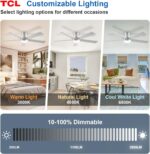 TCL 52" Ceiling Fan with Lights, Silver Flush Mount, 5 Blade Low Profile, 6 Speeds DC Reversible, Dimmable, Modern for Bedroom, Living Room and Garage - Image 4