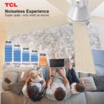 TCL 52" Ceiling Fan with Lights, Silver Flush Mount, 5 Blade Low Profile, 6 Speeds DC Reversible, Dimmable, Modern for Bedroom, Living Room and Garage - Image 6