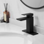 RUMOSE Matte Black Bathroom Faucets Set with Pop Up Drain Single Handle Bathroom Sink Faucet 1 & 3 Hole Waterfall Spout Vanity Faucet Kit with Deck Plate Rv Lavatory Basin Faucet, Stainless Steel - Image 10