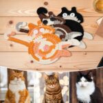 Drink Coaster | Cat Gifts for Cat Lovers,Fun Woven Creative Coasters,Cute Coffee Coaster for Home Decor Tabletop Protection Suitable for Kinds Cups (3PC) - Image 3