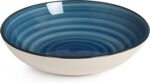 Elama Gia 24 Piece Round Stoneware Dinnerware Set in Dark Blue - Image 5