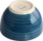 Elama Gia 24 Piece Round Stoneware Dinnerware Set in Dark Blue - Image 7