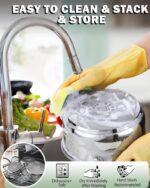 Cook N Home Kitchen Cookware Set, 12-Piece Basics Stainless Steel Pots and Pans Set with Grey Silicone Handle, Silver - Image 9