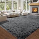 Fluffy 8x10 Area Rug Living Room: Shag Grey Area Rugs for Bedroom- Large Plush Soft Gray Rugs for Living Room- Fuzzy Modern Carpets for Bedroom, Kids Room Decor (Grey, 8x10Feet - Image 3