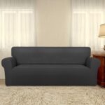 PureFit Super Stretch Sofa Slipcover – Spandex Non Slip Soft Couch Sofa Cover, Washable Furniture Protector with Non Skid Foam and Elastic Bottom for Kids, Pets （Sofa, Dark Gray） - Image 3