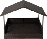 Huntley Pet Rattan Wicker Indoor Outdoor Cabana Raised Pet Bed with Canopy, Weather Proof Cushion Cover - Image 9