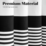 Seasonwood Black and White Shower Curtain Striped with Tassels for Bathroom Decor,Heavy Weighted 72-Inch, 72 x 72 - Image 3