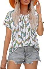 WEESO Womens T Shirts Crew Neck Rolled Short Sleeve Basic Summer Tops 2025 Casual Tees Curved Hem - Image 3