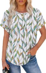 WEESO Womens T Shirts Crew Neck Rolled Short Sleeve Basic Summer Tops 2025 Casual Tees Curved Hem - Image 5