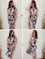 Ekouaer Women's Sleepwear Capri Pajama Sets Short Sleeve Two-Piece Pjs V Neck Tops & Capri Pants with Pockets S-3XL - Image 5