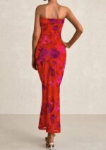 PRETTYGARDEN Womens Summer Printed Tube Maxi Dress Strapless Bodycon Sleeveless Night Out Long Dresses - Image 3