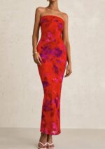 PRETTYGARDEN Womens Summer Printed Tube Maxi Dress Strapless Bodycon Sleeveless Night Out Long Dresses - Image 6