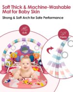 dearlomum Baby Play Mat Baby Gym,Funny Play Piano Tummy Time Baby Activity Mat with 5 Infant Sensory Baby Toys, Music and Lights Boy & Girl Gifts for Newborn Baby 0 to 3 6 9 12 Months (Pink) - Image 6