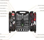 TLGREEN 95 Piece Tool Set, Tool Kit, Mechanics Tool Set, Portable Toolbox with Adjustable Wrench Pliers Socket Bits, with Plastic Toolbox, for House Apartment Garage (Red) - Image 4