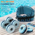 Sportneer Water Aerobics Pool Exercise Equipment Water Workout Combo Set Includes High Density Water Dumbbell Aqua Belt Water Ankle Weights for Aquatic Therapy Pool Fitness Water Exercise - Image 3