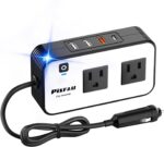 200W Car Power Inverter, PiSFAU DC 12V to 110V AC Car Plug Adapter Outlet with [20W USB-C] /USB-Fast Charger(18W) / 4.8A Dual USB/car Charger for Laptop - Image 2