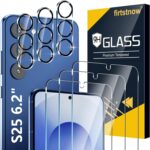 3 Pack Glass Screen Protector for Samsung Galaxy S25 [6.2 inch] + 3 Pack Camera Lens Protector, 9H Tempered Glass, Fingerprint Unlock, HD Clear Case Friendly Anti-Scratch - Image 2