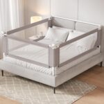 3-Pack Queen Size Bed Rail for Toddlers - Height Adjustable Baby Bed Rail Guard with Headboard Rod,Safety Bed Rails for Queen Size Bed with Child Lock（2 Sides 78.7" + 1 Side 59"） - Image 2