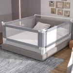 3-Piece Queen Size Bed Rail for Toddlers - Adjustable Baby Bed Rail Guard, Kids Safety Bed Rail for Queen Size Bed (78.7"x78.7"x60"-Grey) - Image 2
