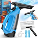 3 in 1 Rechargeable Window Vacuum Squeegee Cordless with 10 inch Blade, Window Cleaner for Efficiently Spraying, Wiping and Vacuuming Windows, Mirrors, Shower Glass, Tiles and Countertops, Blue - Image 2