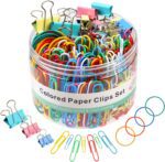 300 Pcs Binder Clips, Rubber Bands, Office Set, Paper Clips, School & Teacher Supplies for Office Desk Essentials (Assorted Sizes) - Image 2