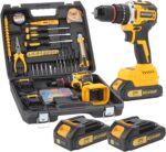 3/8" Brushless Compact Drill Tool Set, 85N.m 21V Cordless Drill Box with 2 * 2000mAh Battery, 782 In-lb Tool Set,DIY Hand Tool Kits for Daily Home Repair - Image 2