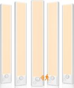 5 Pack Under Cabinet Lights, Upgraded 2500mAh Under Cabinet Lighting Wireless, Rechargeable Motion Sensor Light Indoor LED Closet Lights Under-Counter Light Fixtures for Kitchen, Hallway, Stairs, 12in - Image 2