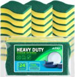 AIDEA Sponges Kitchen, 24 Pack Heavy Duty Dish Sponge, Cleaning Dish Scrubber Sponge for Home and Kitchen, Stink-Free Cleaning Supplies for Pots, Pans - Image 2