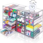 Acrylic Organizer with Drawers | 20 Drawers 4 Sets | Desk Organizer and Storage, Clear Makeup Organization, For Office/Art Supply/Craft Storage and Organization - Image 2
