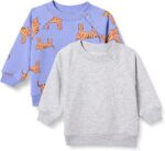 Amazon Essentials Unisex Toddlers and Babies' French Terry Crewneck Sweatshirts, Pack of 2 - Image 2
