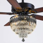 Asyko Crystal Ceiling Fan Fandelier with Lights - Modern Outdoor Fans with Remote Control，Noiseless DC Motor, Retro/Farmhouse Lighting, Dining Room， Living Room (62") - Image 2
