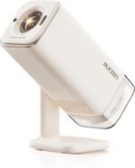 Aurzen BOOM Air Portable Google TV Projector with WiFi and Bluetooth, Smart Projector for Outdoor & Home Movie, USB-C Powered, 4K Supported, Real-Time Focus, Dolby Audio, Adjustable Stand, Off-White - Image 2